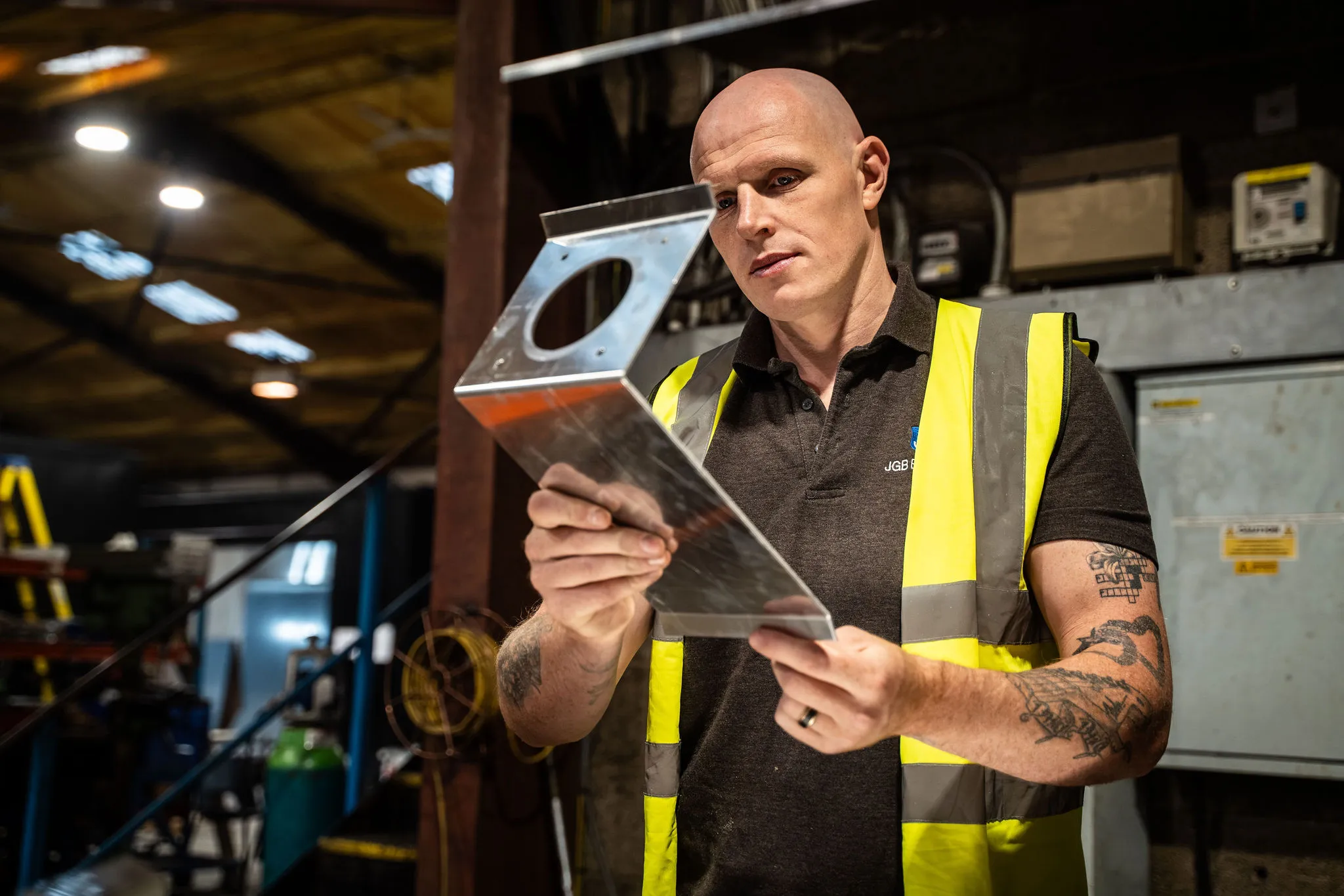 inspecting metal work