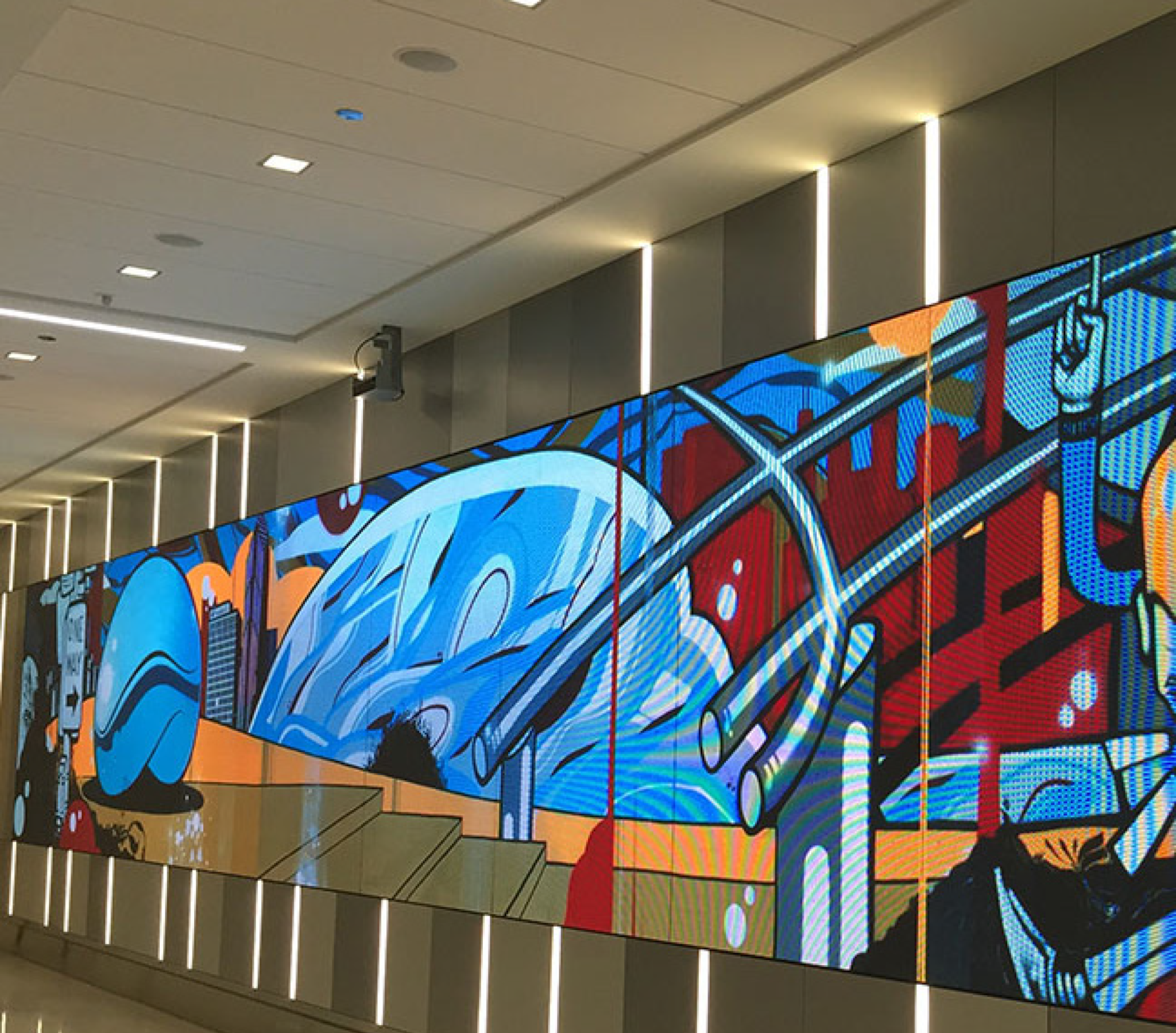 Démonstration des effets lumineux de Street Communication