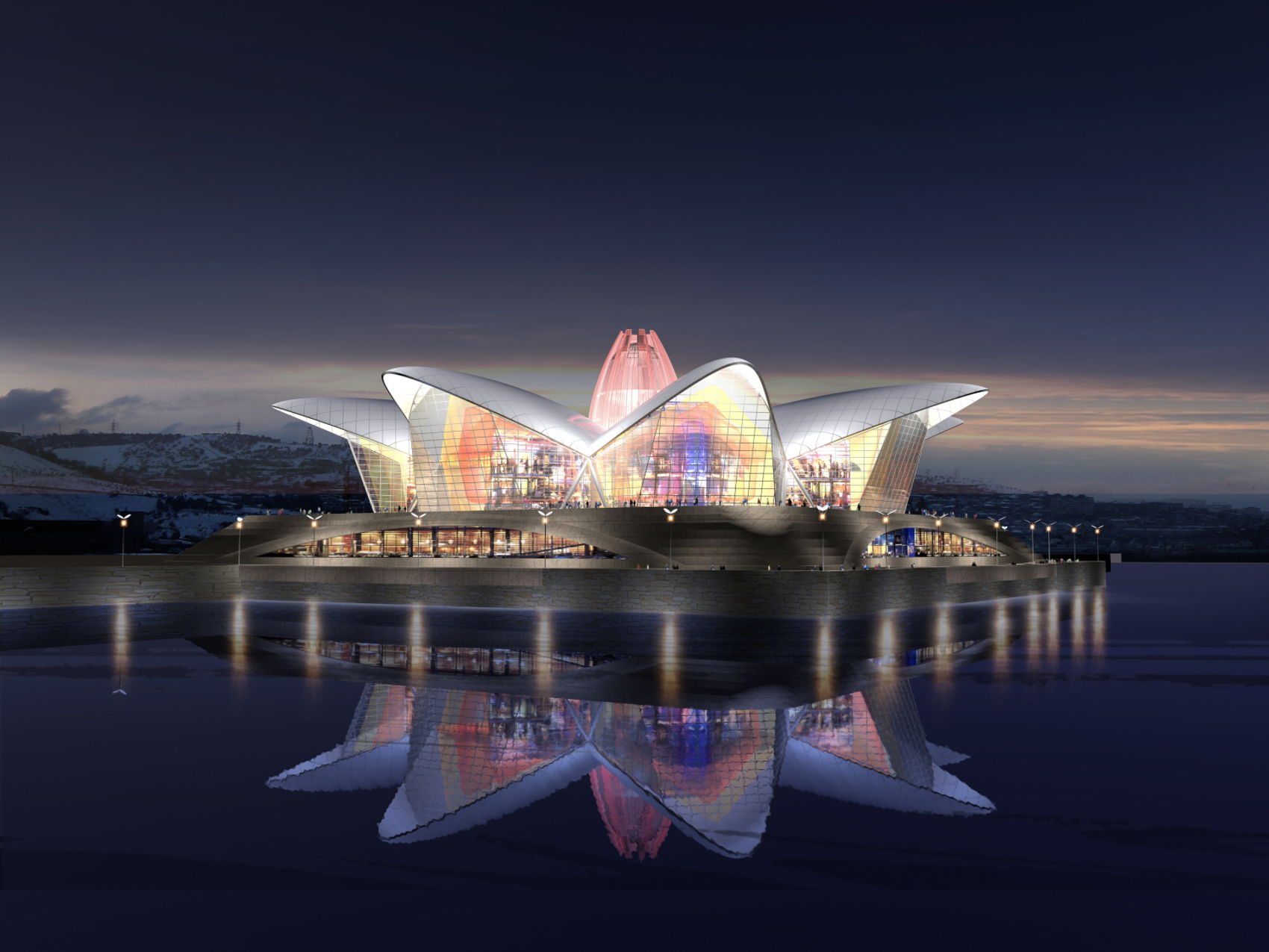 Écran LED flexible cylindrique pour le centre commercial Deniz, Baku, Azerbaïdjan