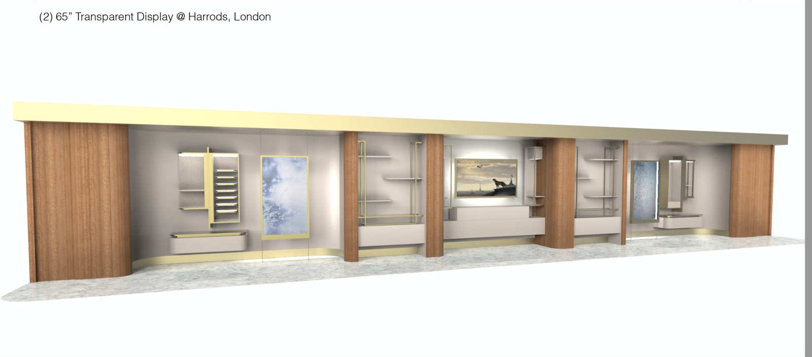 Panneau LCD transparent de 65 pouces pour Cartier à Harrods London