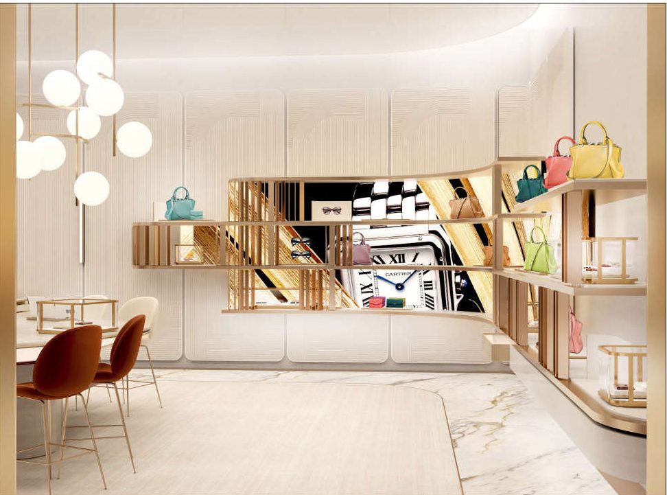 Prototype d'écran LED flexible pour le concept store Cartier