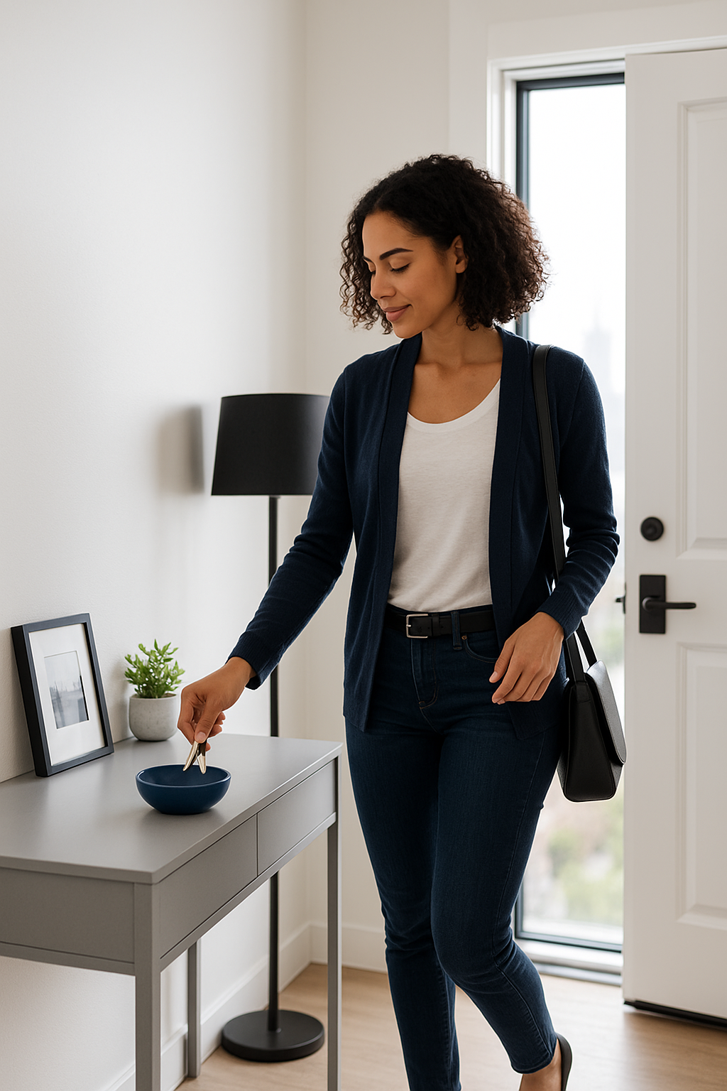 Renter organizing belongings in a modern Indianapolis apartment — Indiana renters insurance from AOG Group | Allstate