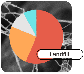 An image showing a pie chart that highlights the amount of waste\