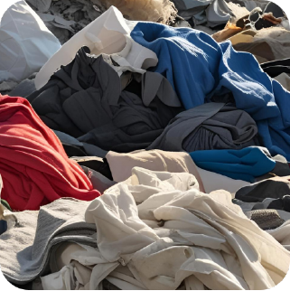 An image showing recycled clothes