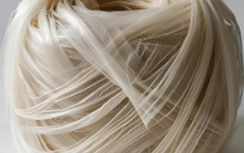 An image showing how the polymer can be spun into high-quality yarns