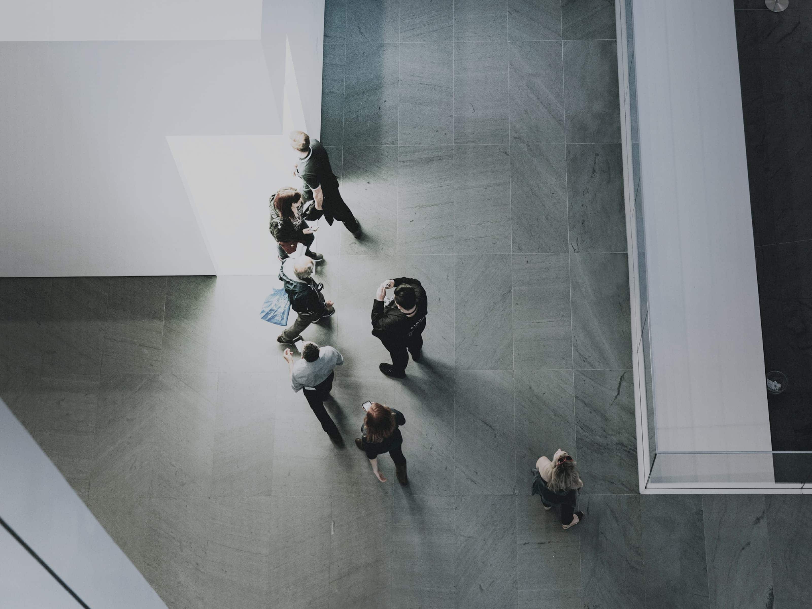 Museum interior with people