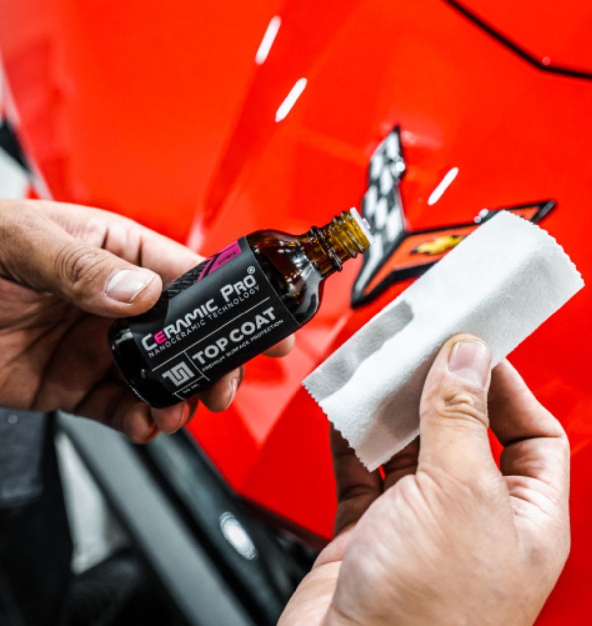 A porsche getting an exterior detail