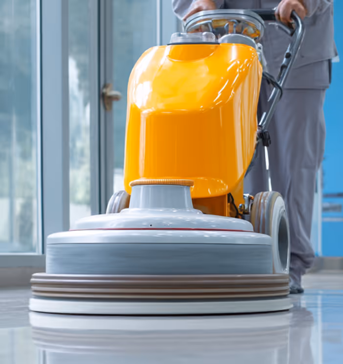 Professionelle Bodenreinigung mit Maschine – Karma Reinigungsservice steigert den Werterhalt und die Hygiene in gewerblichen Objekten.