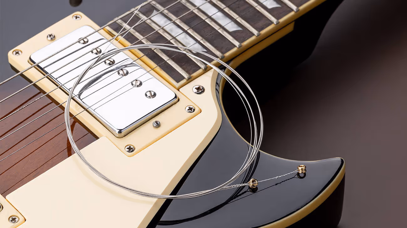 Musical instrument recycling program showing collected instruments and accessories