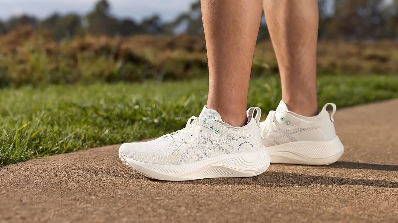 Shoe recycling program displaying collected footwear of various types