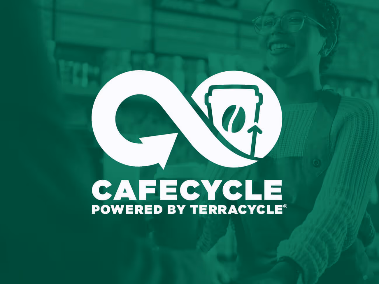 Cafe recycling program showing food service waste collection in restaurant setting