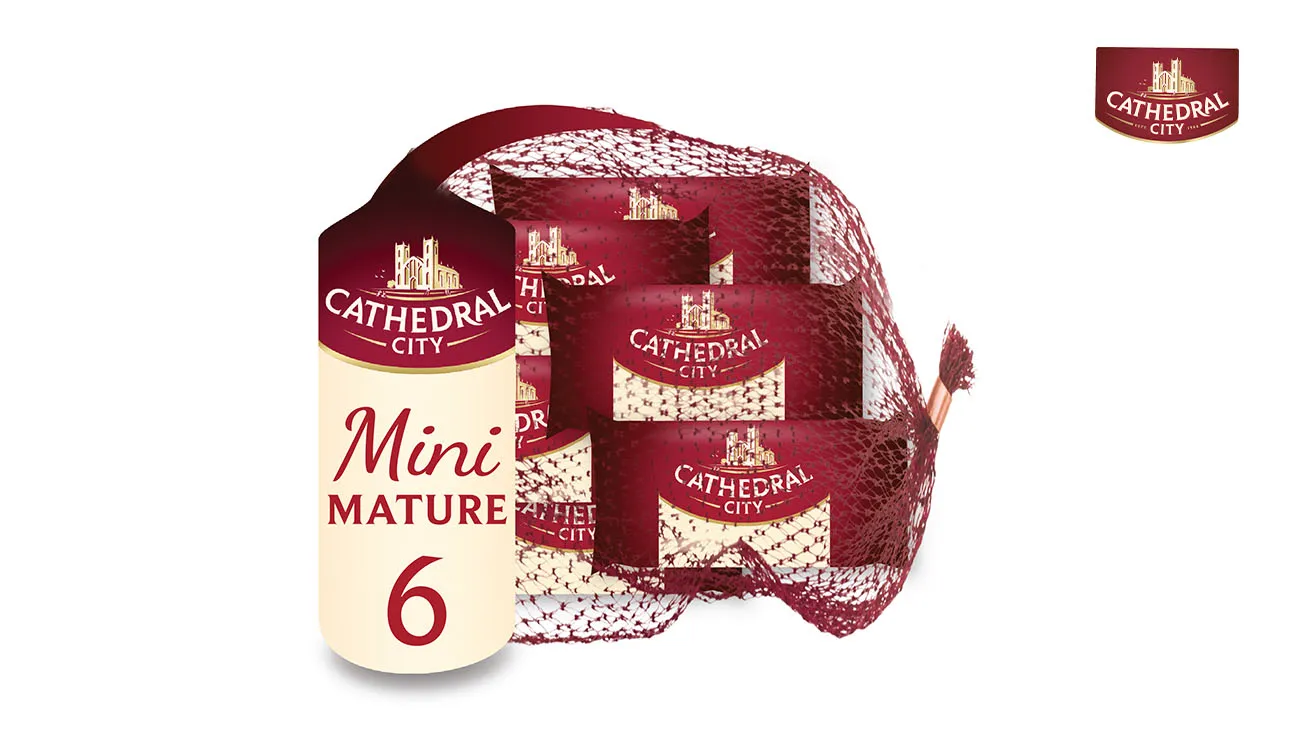 Cathedral City cheese packaging, which is part of a flexible packaging recycling program with TerraCycle.