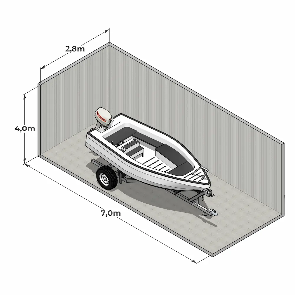 Anhänger auf Stellplatz L in der Garage12 Eisenach