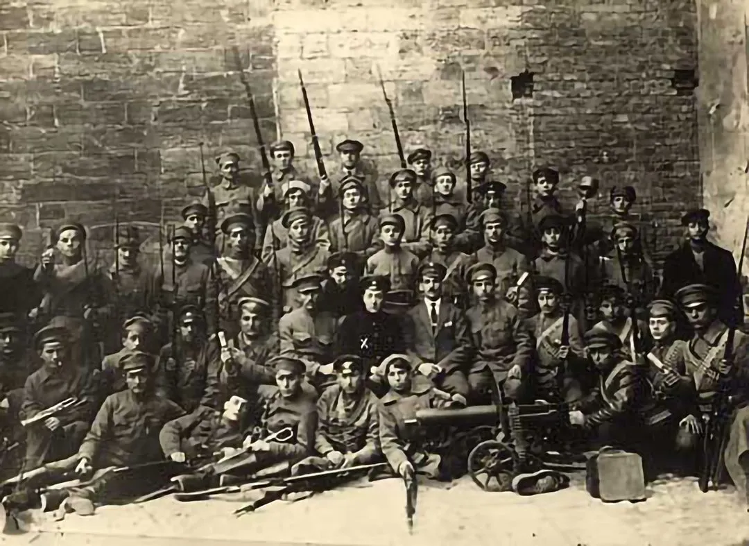 Portrait of a Jewish Self-Defense Group. (Odessa, 1918)