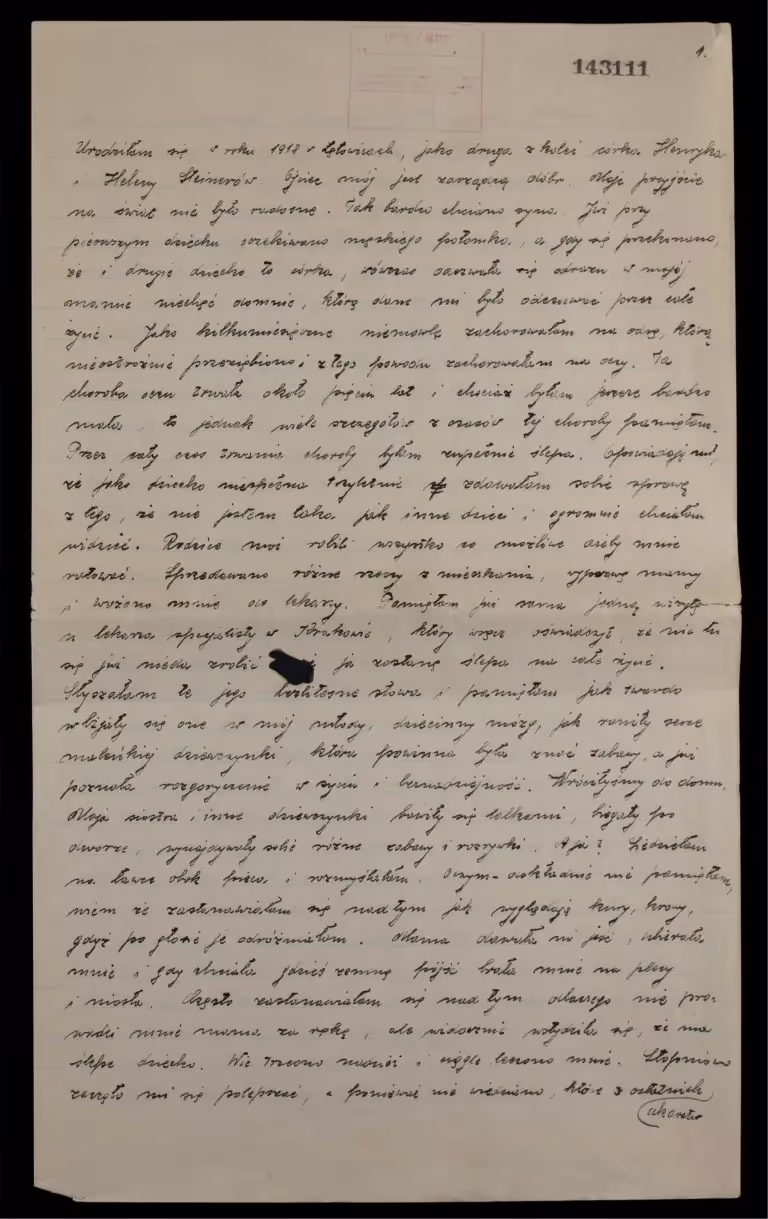 A page from GS's manuscript, submitted to YIVO in 1939.