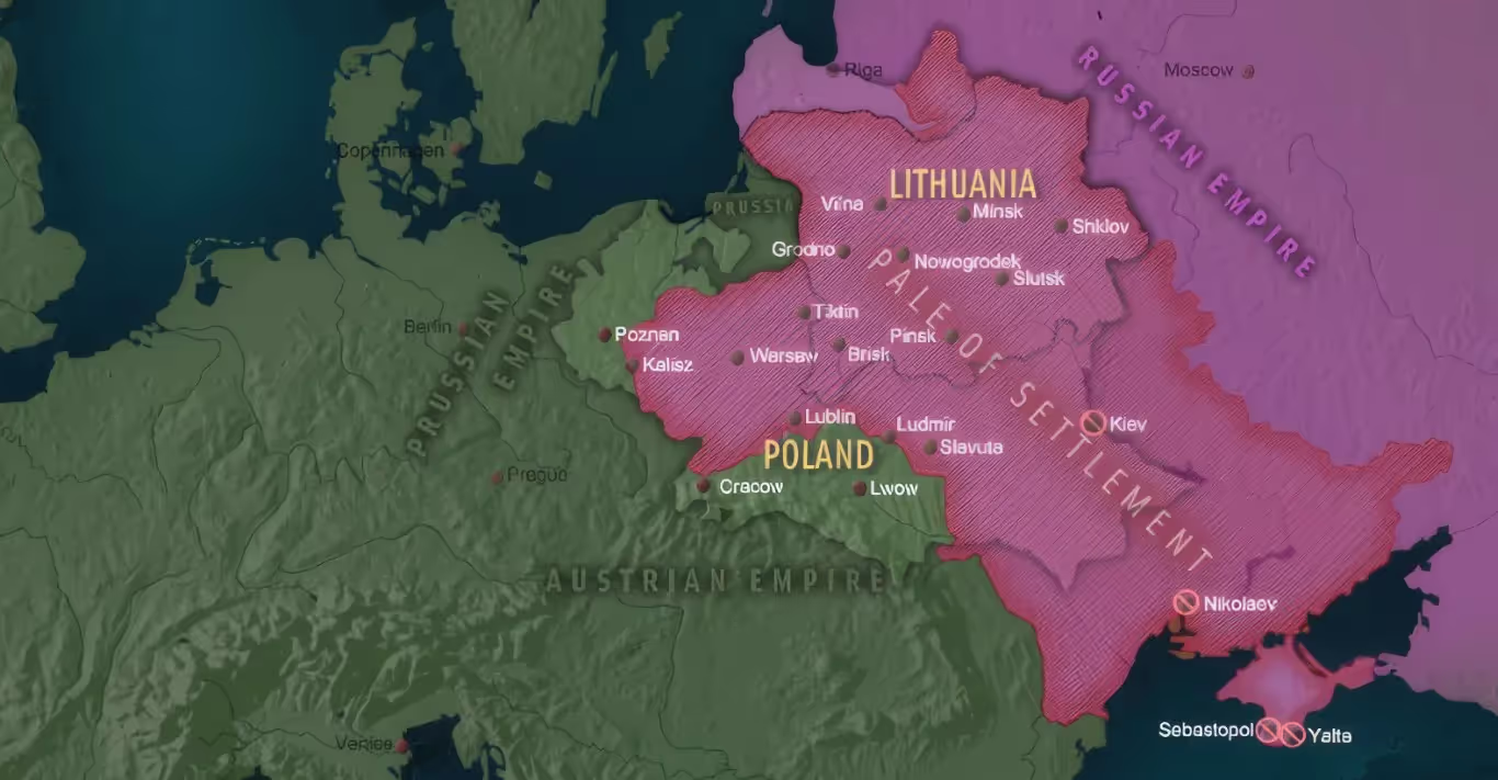 The Partitions & the Pale of
Settlement - Pale of Settlement