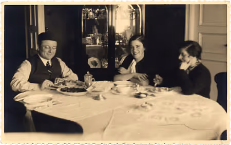 A family enjoying their Passover meal (Latvia, 1936).