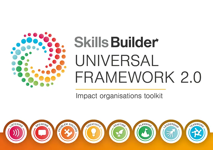 The front cover of the Skills Builder Toolkit for Impact Organisations