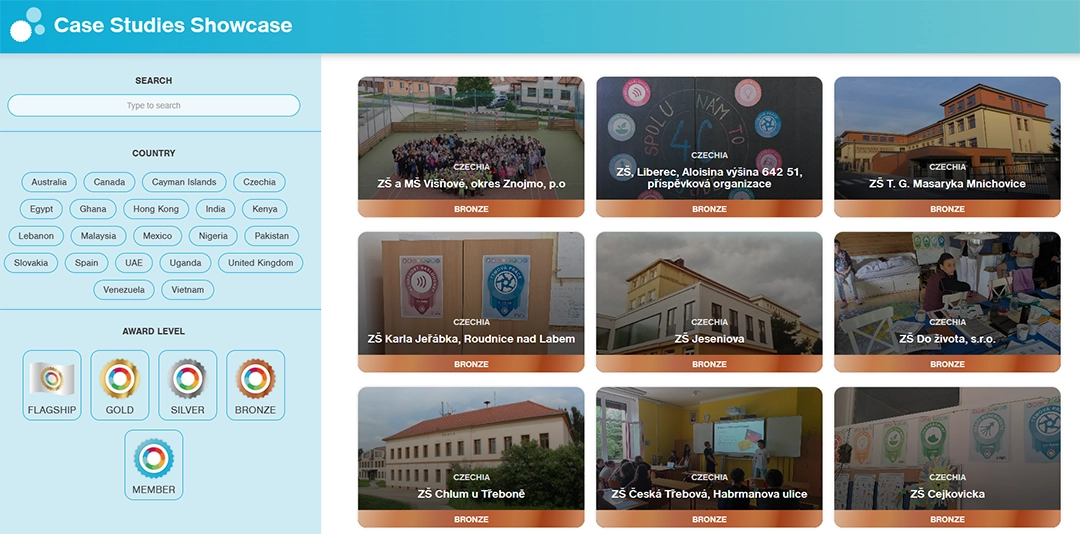 A screenshot of the Case Studies Showcase.