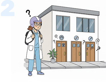 a mpbile vet with a scooter and dog