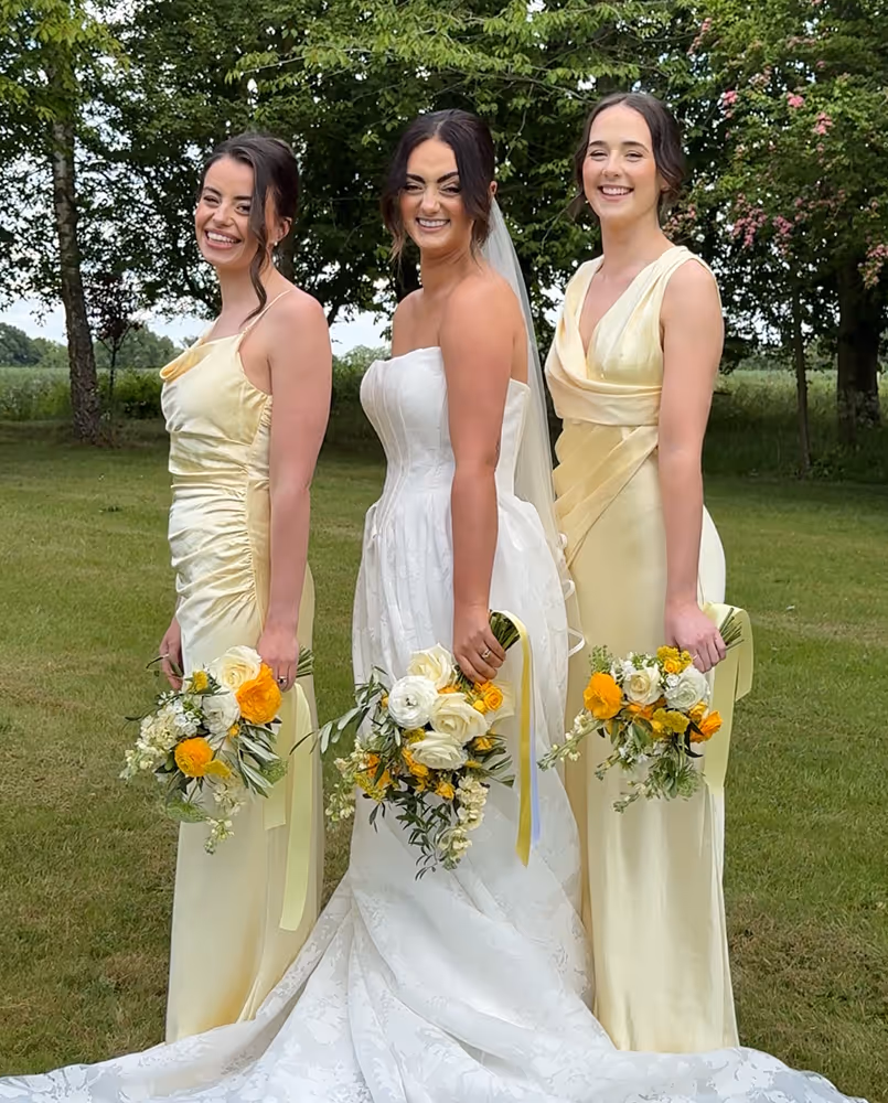 Bride and three bridesmaids