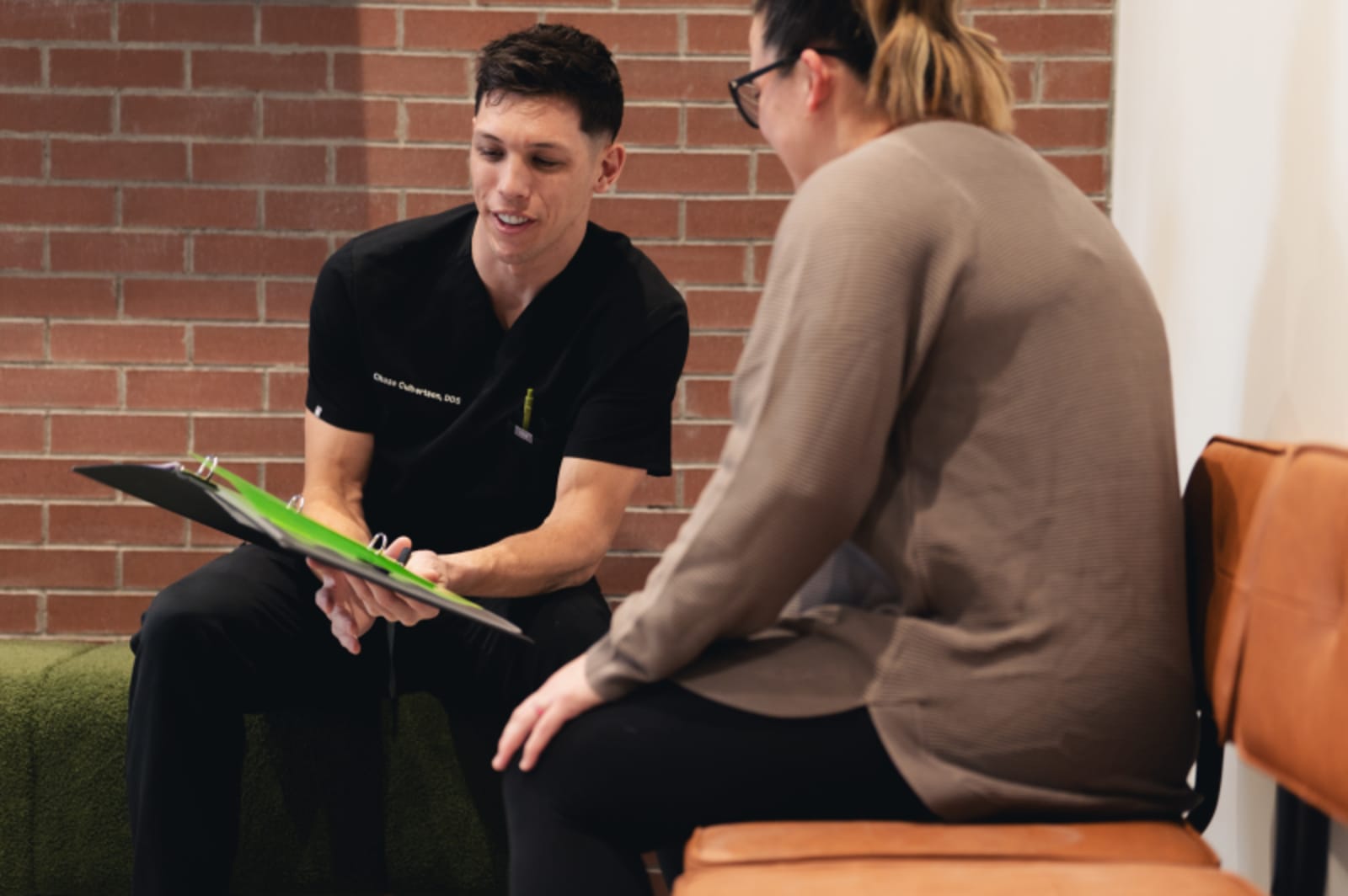 Dental implant patient consultation showing bone grafting options for insufficient jaw bone