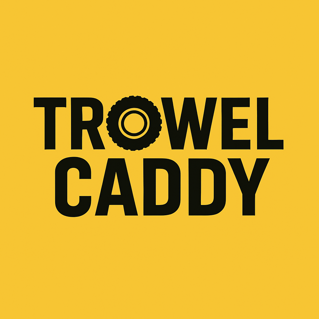 Trowel Caddy Logo Black on Yellow Background