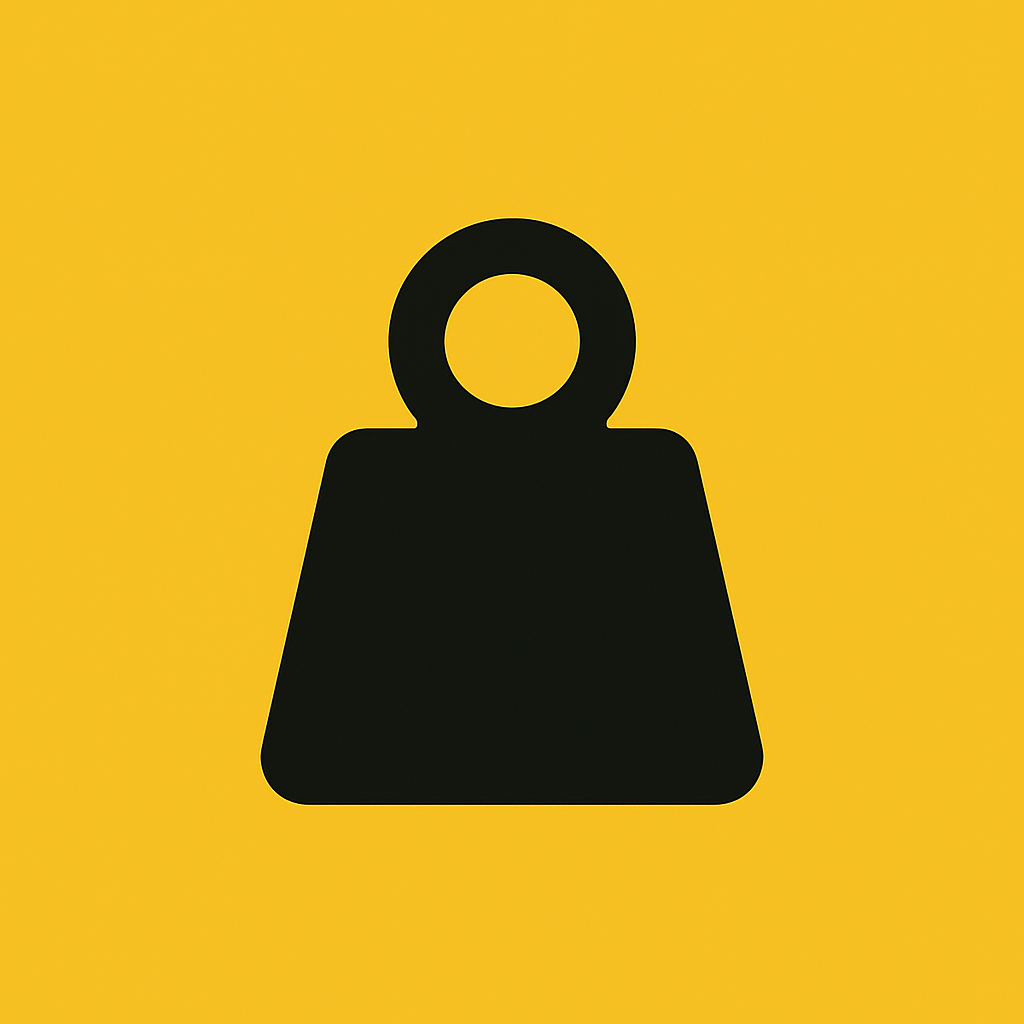 Black Weight Icon on yellow square