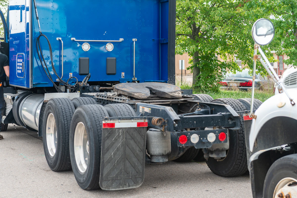 back of truck tractor with tires