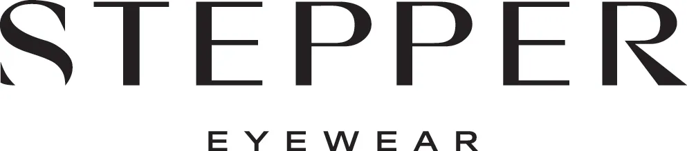 Stepper Eyewear logo in bold black typography