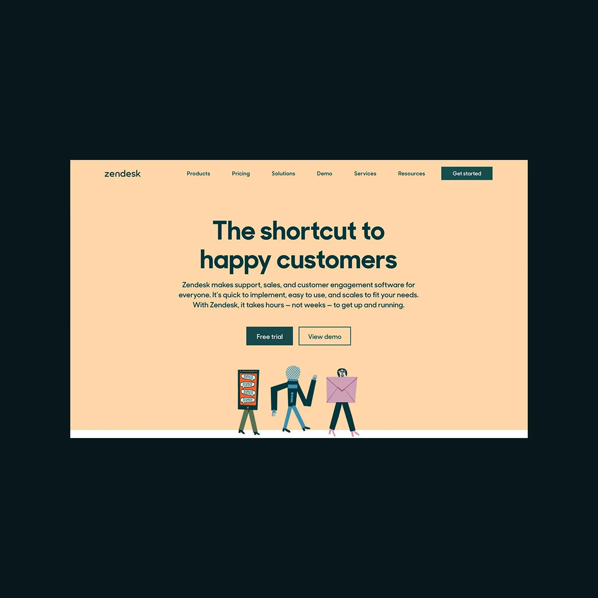 Zendesk’s site is for marketing