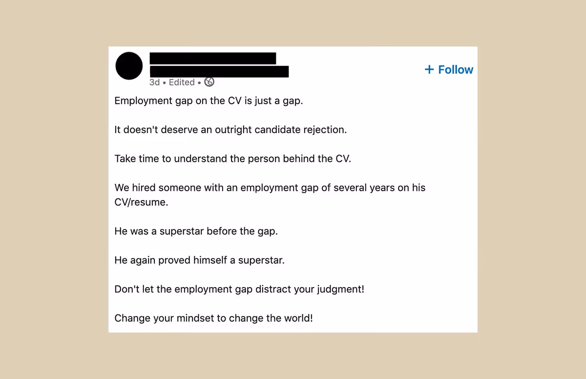 It’s like ‘be the change’ for hiring managers.