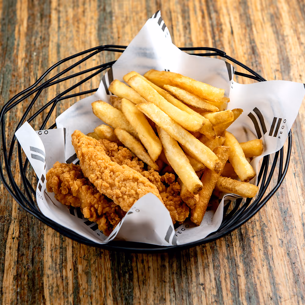 Fego Cafe Kids Chicken Strip Basket with fries