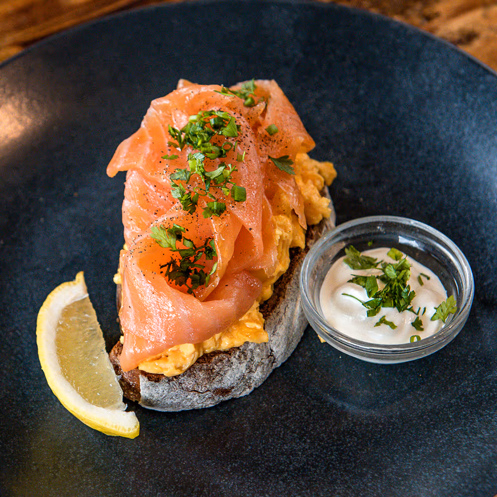 Fego Cafe Eggs & Toast w/ Smoked Salmon