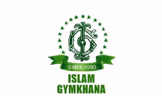 Islam Gymkhana logo with green emblem, stars, ribbon reading 'Since 1890', and text 'Islam Gymkhana'.