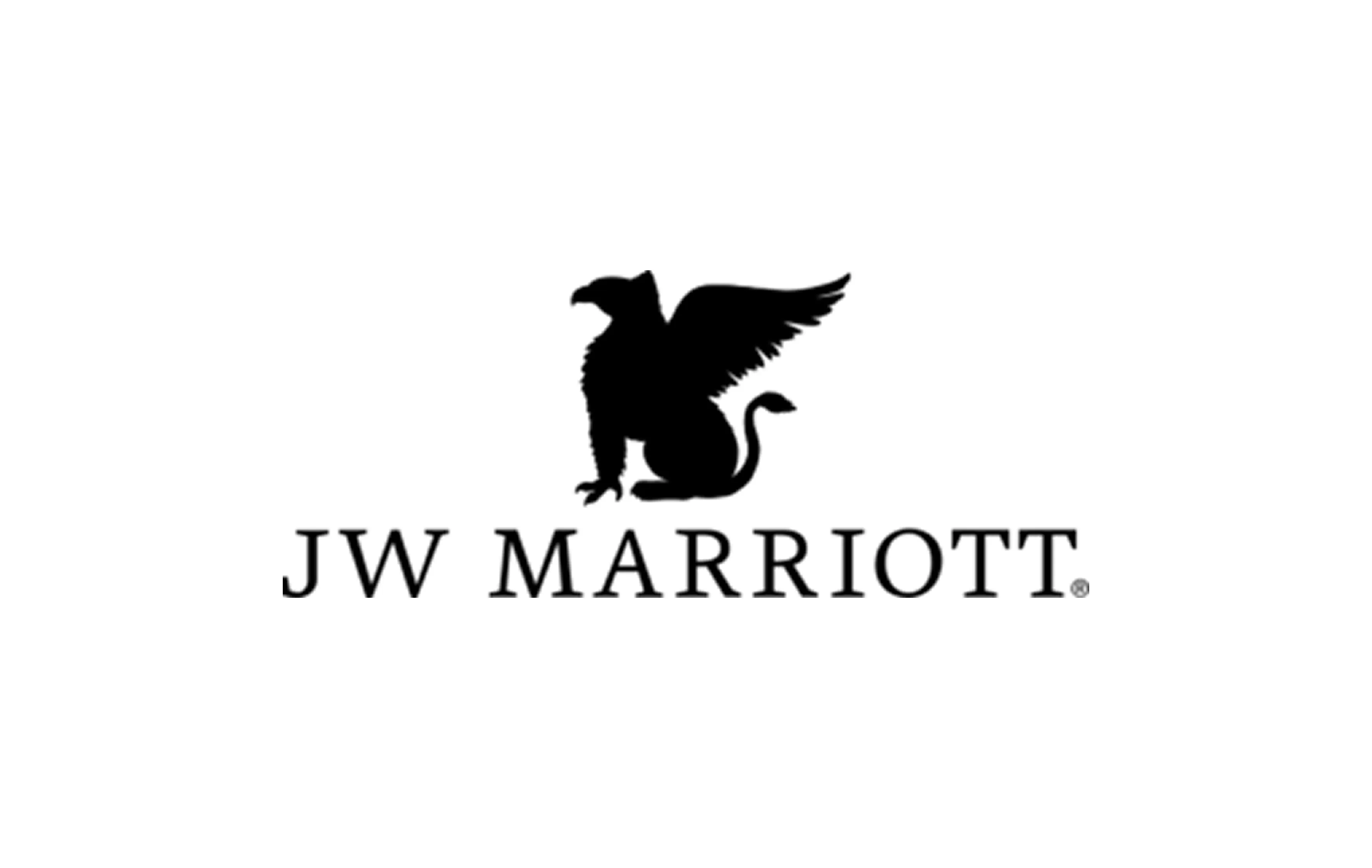 JW Marriott logo featuring a black griffin with wings above the text.