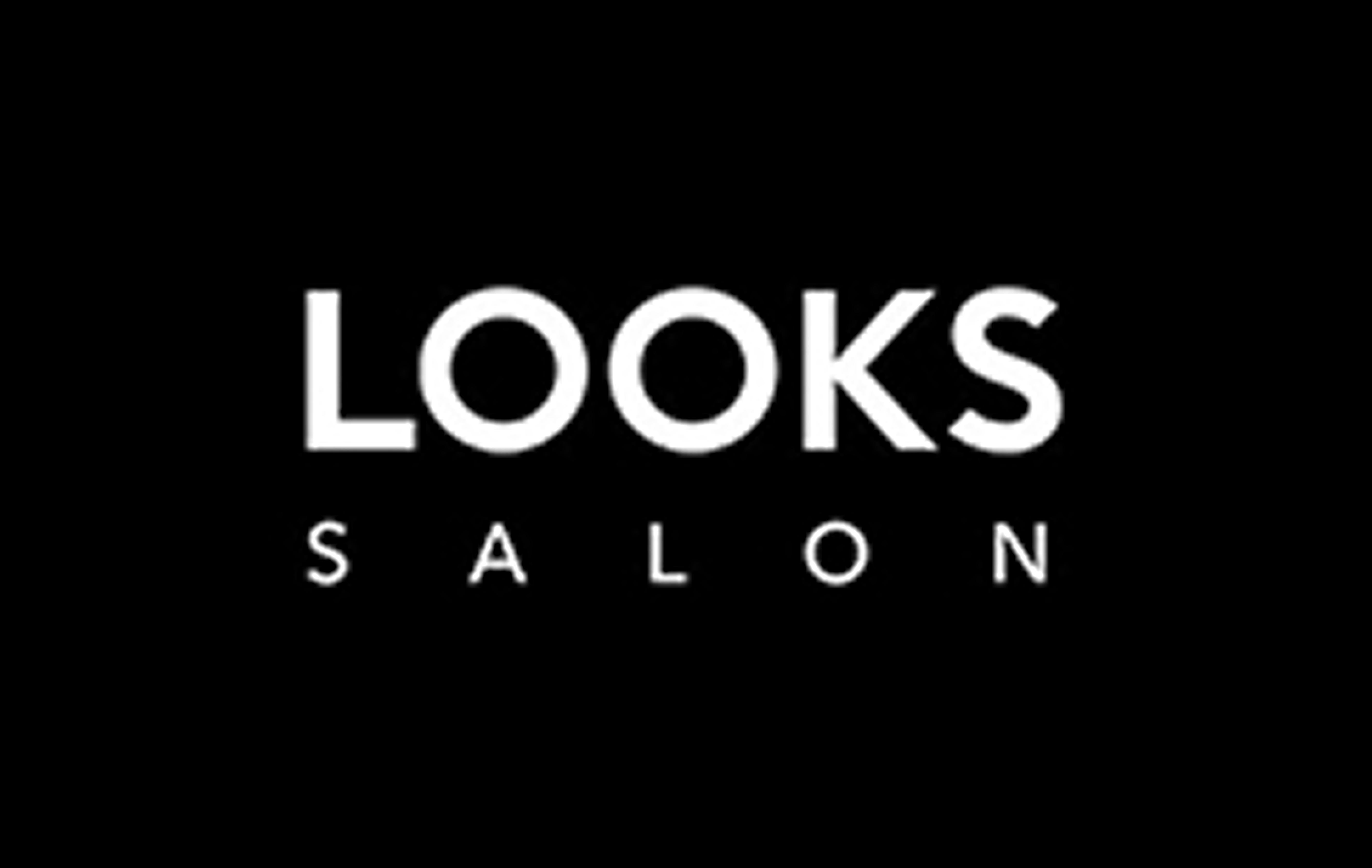 Logo with the word LOOKS above the word SALON in uppercase black letters on a white background.