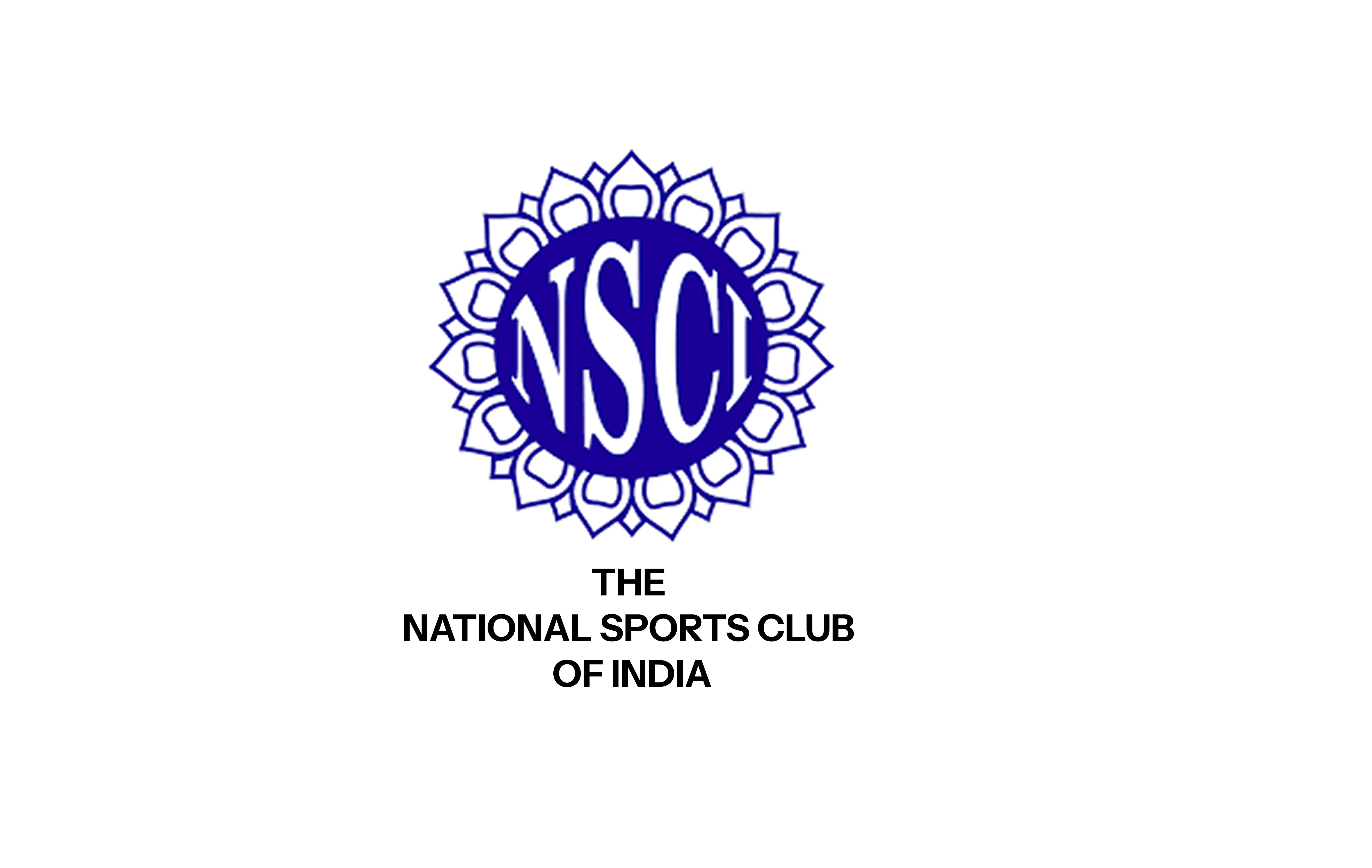 Logo of The National Sports Club of India with initials NSCI inside a decorative circular pattern above the club name.