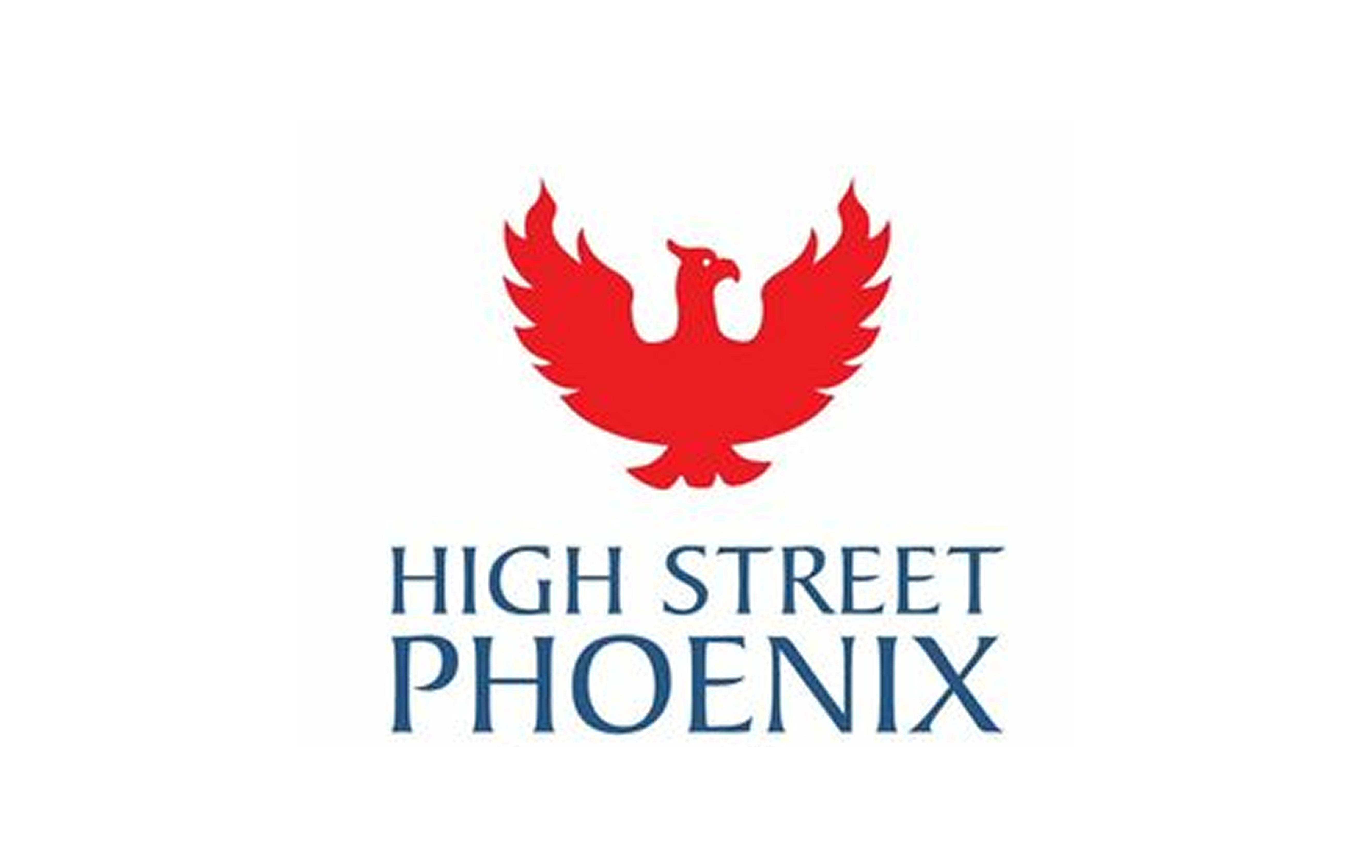 Red stylized phoenix emblem above the text 'HIGH STREET PHOENIX' in blue letters.