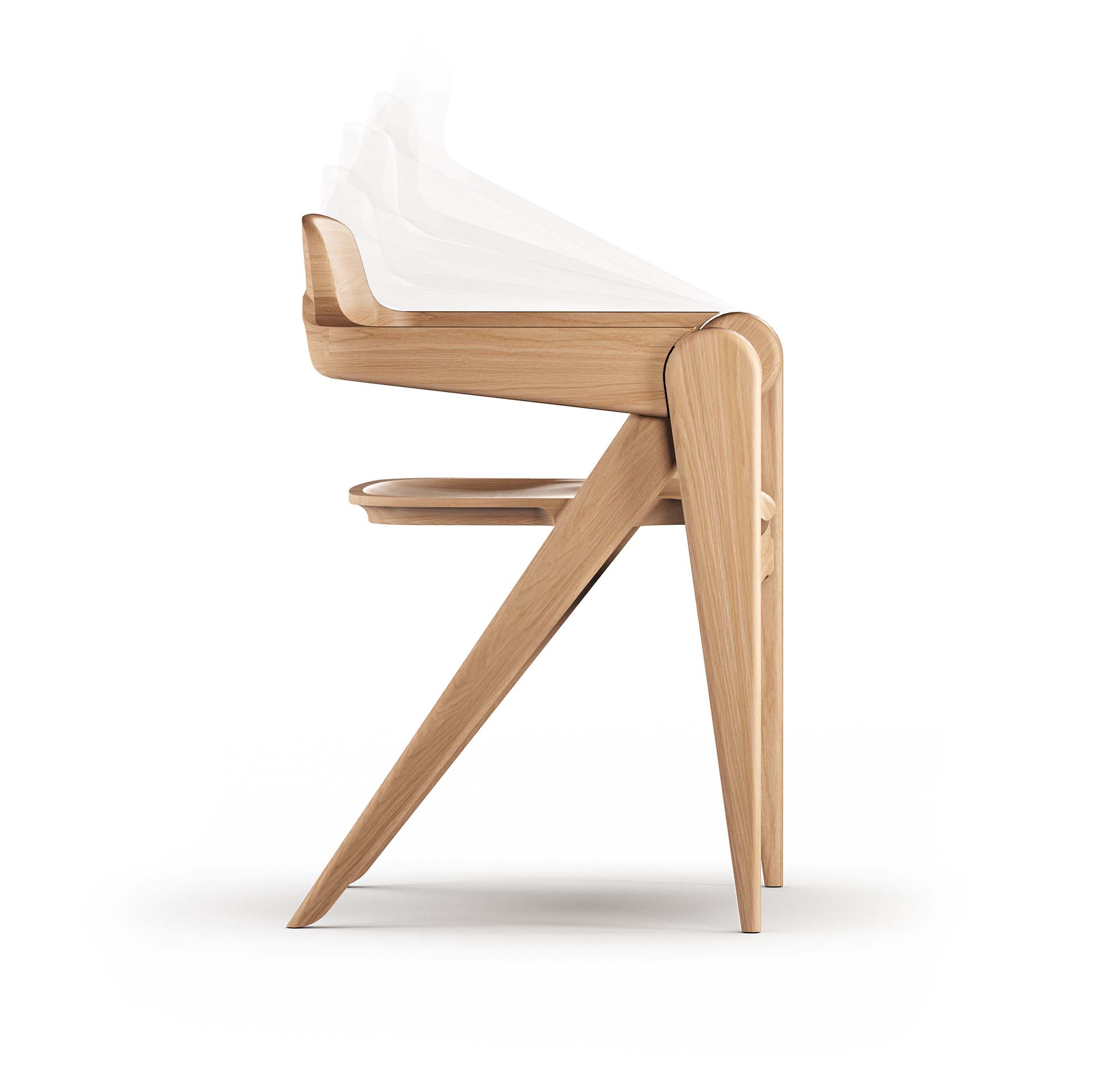 DAVSJÖ-CART GENIE DS11 | Dining chair foldable | Oak white