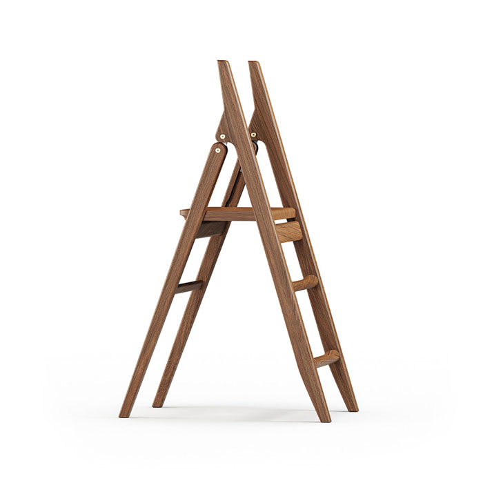 DAVSJÖ-CART GENIE DS40 | 3-step ladder | Oak dark