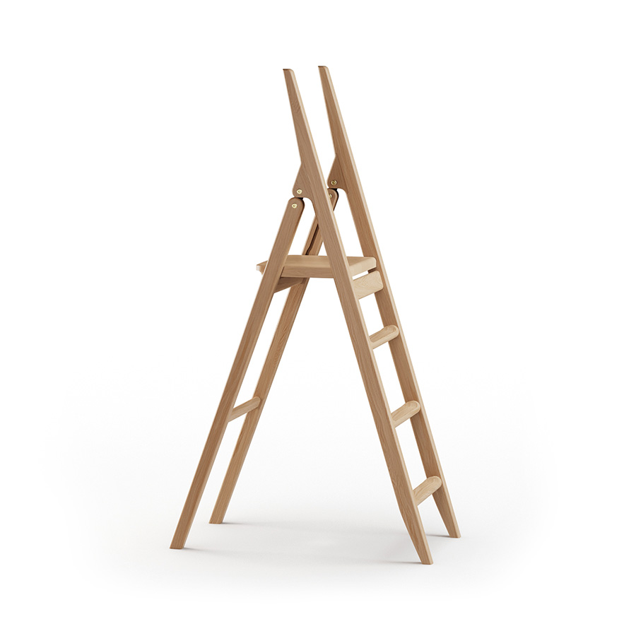 DAVSJÖ-CART GENIE DS42 | 4-step ladder | Oak white