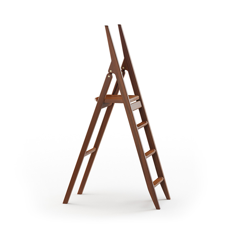 DAVSJÖ-CART GENIE DS42 | 4-step ladder | Walnut