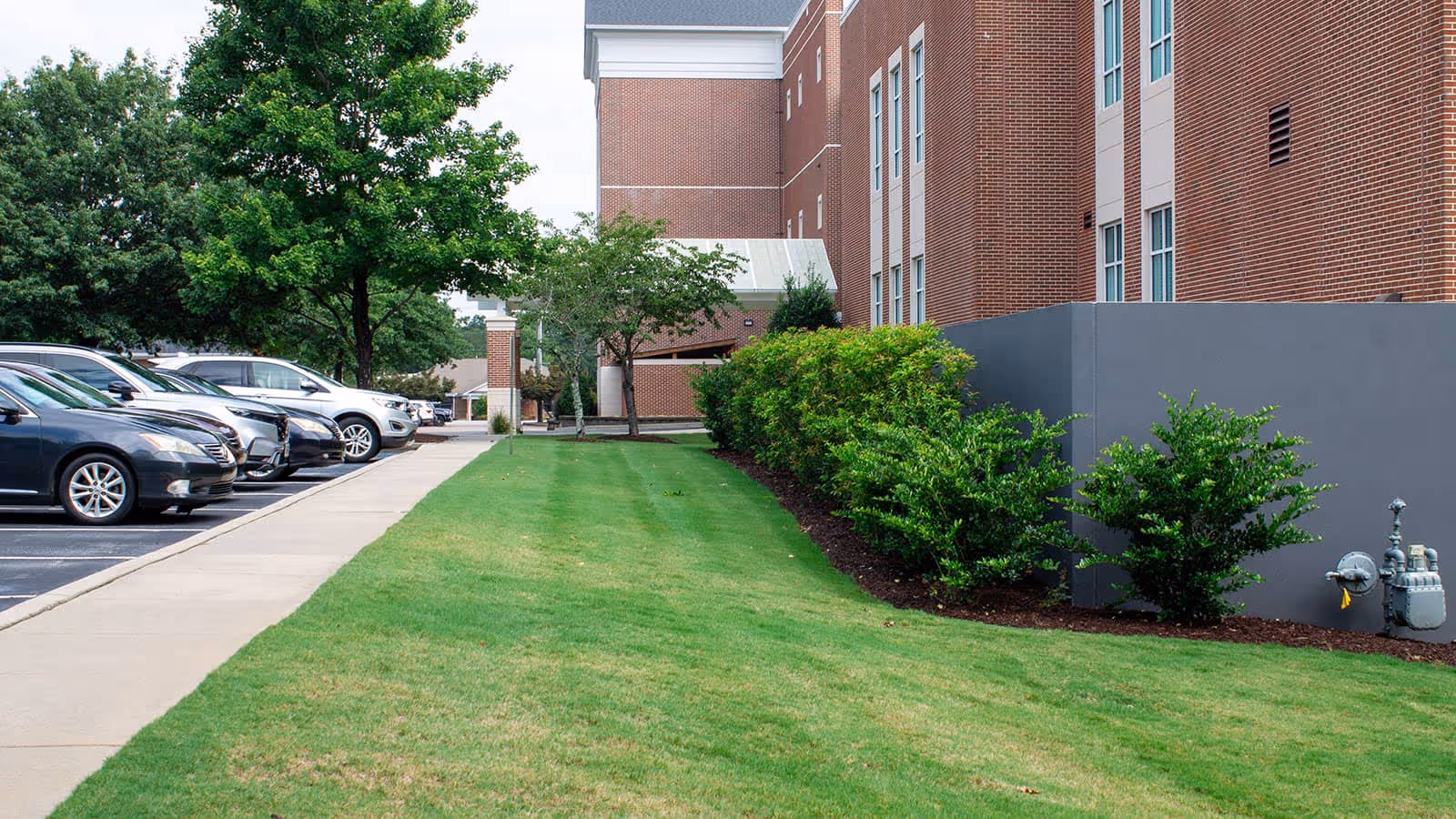 Commercial landscape maintenance mowing office park Greenville SC – Southern Stripes