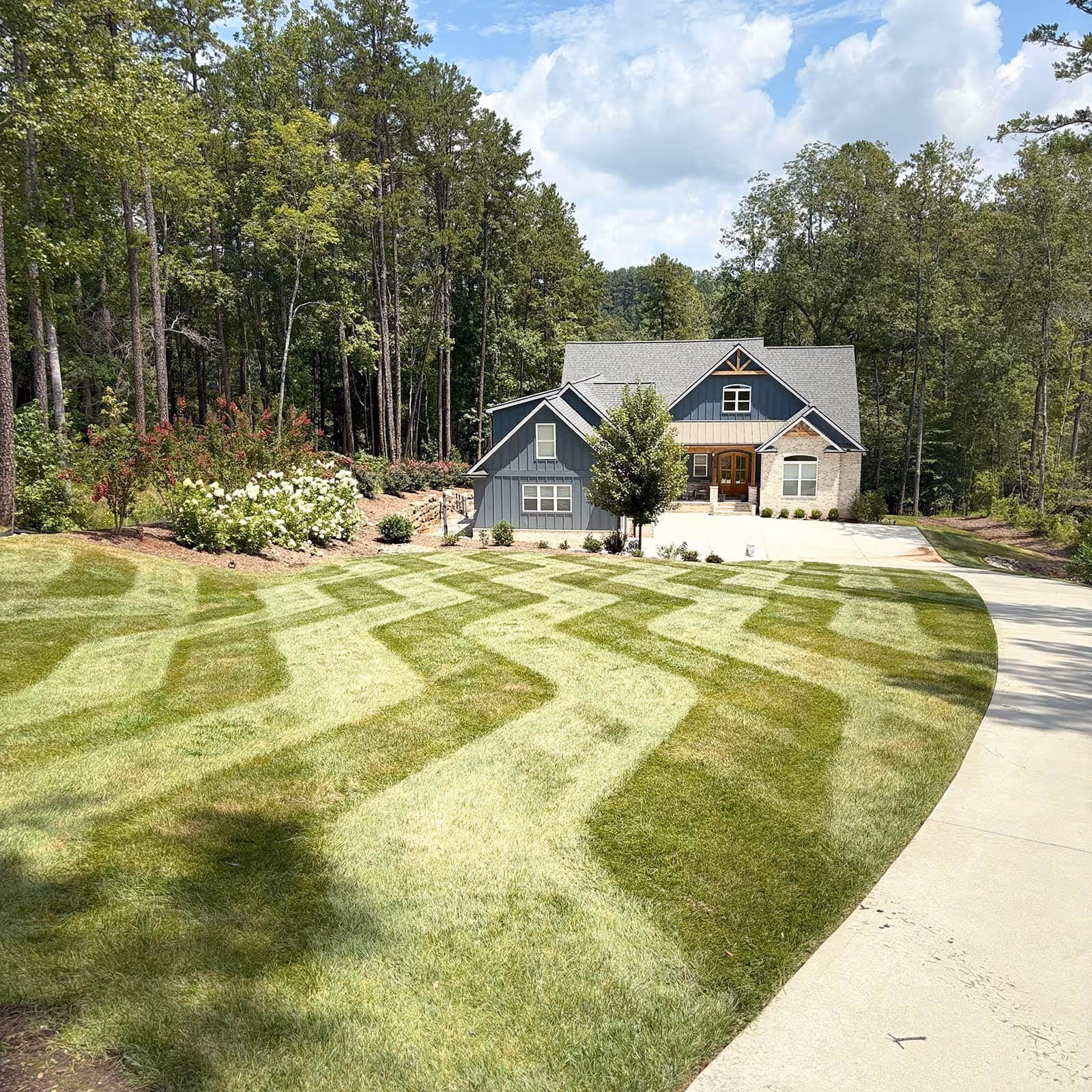 ChatGPT said:
Freshly mowed lawn stripes by Southern Stripes Lawn & Landscapes Simpsonville SC near me