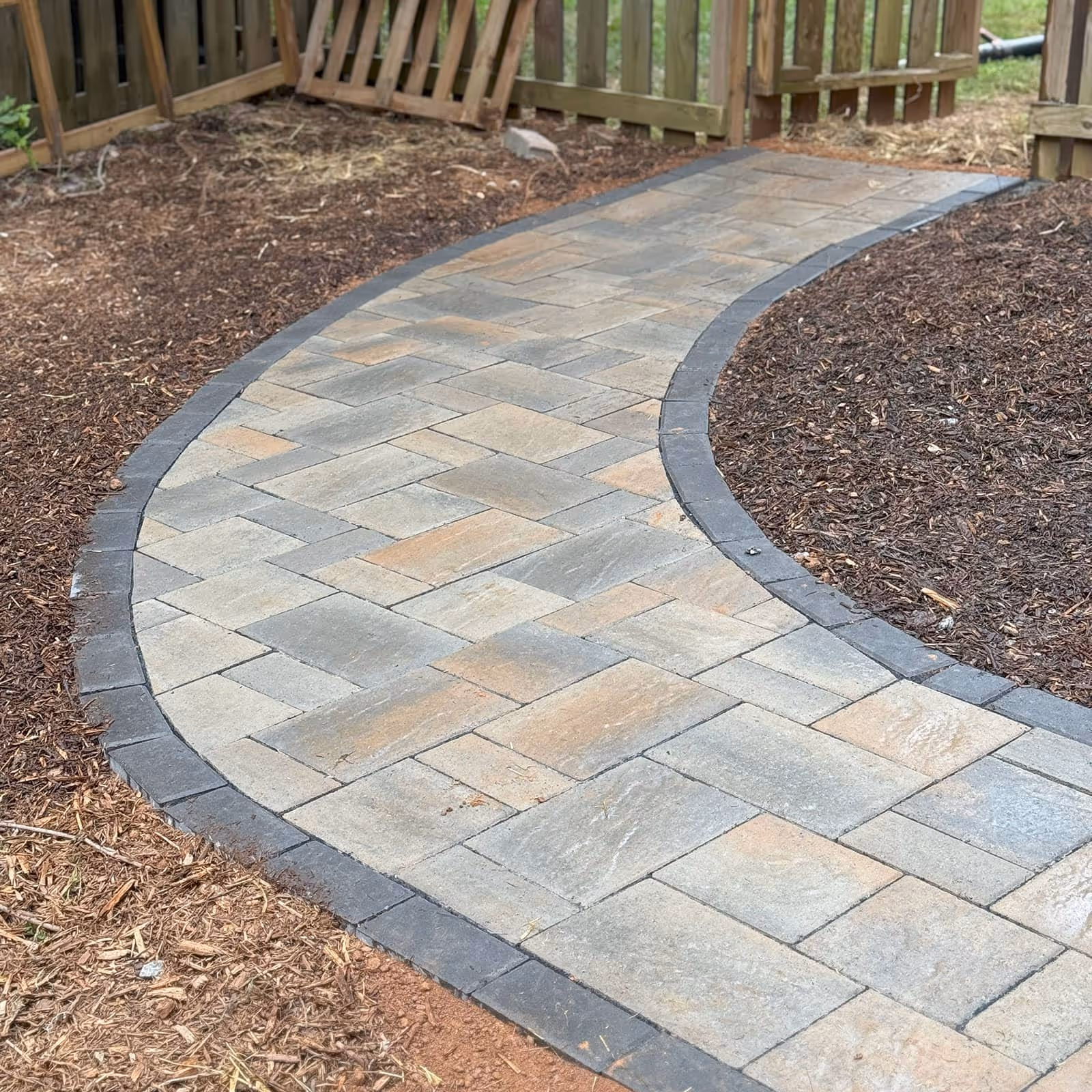 Hardscape installation of paver patio and walkway Greer SC
