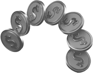 Delivery step icon with stacked coins