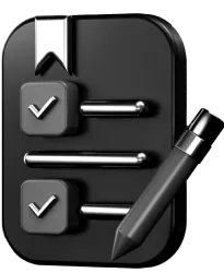 Estimate step icon showing checklist and pencil