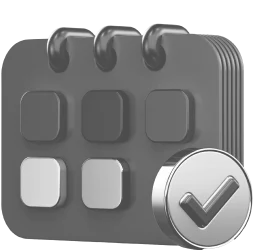 Approval step icon showing calendar with checkmark