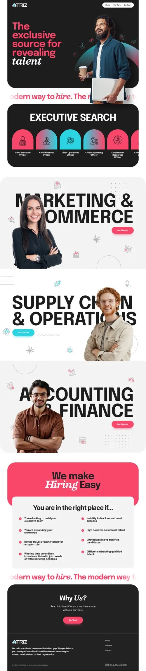 Modern portfolio website design featuring a man in blue shirt